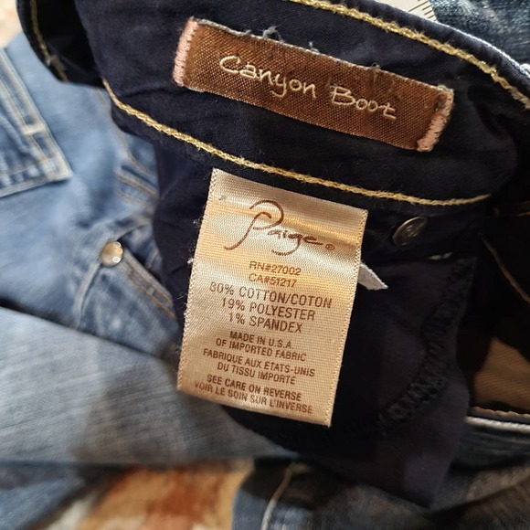Paige Canyon Boot Light Wash Jeans Slight Flare - Size 28 - Picture 11 of 12